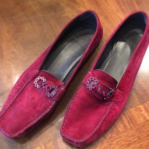 Fabulous red velvet Stuart Weitzman flats